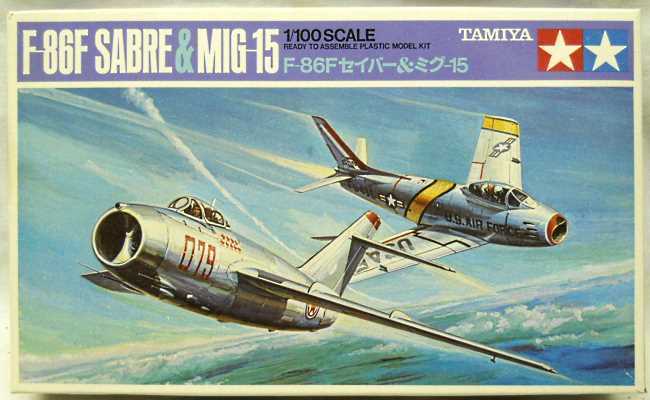 Tamiya 1/100 North American F-86F Sabre and Mig-15 -  Sabre 18th Fighter Group USAF or Republic of China Air Force / Mig-15 North Korea or People's Republic of China, PA1022-200 plastic model kit